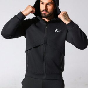 Men's Letter Printed Hooded Sports Jacket Workout Tops - Image 6
