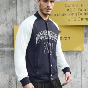 Men's Digital Printed Color Block Sport Jacket Workout Tops - Image 3