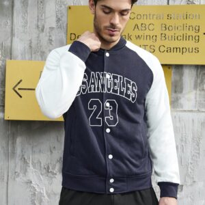 Men's Digital Printed Color Block Sport Jacket Workout Tops - Image 5