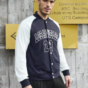 Men's Digital Printed Color Block Sport Jacket Workout Tops - Image 8