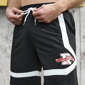 Boyfriend Style Men's Colorblock Letter Print Drawstring Waist Sports Shorts Jogger Shorts - Image 4