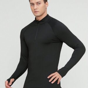 Men's Half Zipper Tight-Fit Sports Sweatshirt Men Sweatshirt 3-Piece Set - Image 6