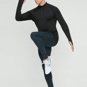 Men's Half Zipper Tight-Fit Sports Sweatshirt Men Sweatshirt 3-Piece Set - Image 3