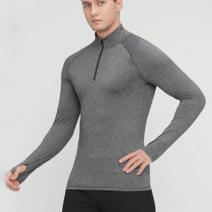 Men's Half Zipper Tight-Fit Sports Sweatshirt Men Sweatshirt 3-Piece Set - Image 5