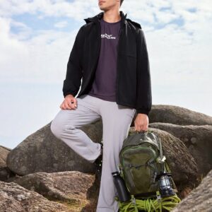 Men's Zippered Front Long Sleeve Hooded Sports Coat - Image 5