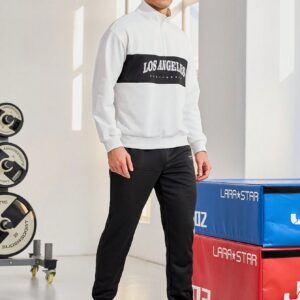 Men's Letter Printed Long Sleeve Zipper Sports Sweatshirt Men Sweatshirt Los Angeles Sweatshirtmen's Sweatshirtssportswear Menmen's Sweat Shirtsromwe Men Hoodie - Image 3