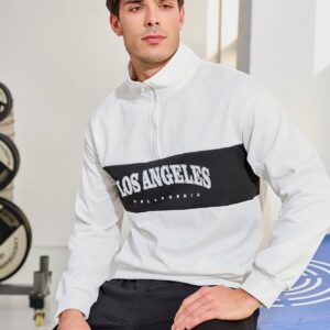 Men's Letter Printed Long Sleeve Zipper Sports Sweatshirt Men Sweatshirt Los Angeles Sweatshirtmen's Sweatshirtssportswear Menmen's Sweat Shirtsromwe Men Hoodie - Image 5