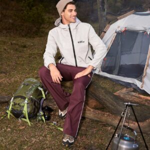 Men's Letter Print Hooded Camping Sports Jacket - Image 3