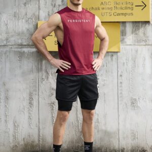 Men's Letter Printed Tank Top And Shorts Sports Outfits, Athletic Suit, Tracksuit Workout Set Workout Sets - Image 7