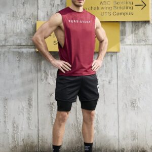 Men's Letter Printed Tank Top And Shorts Sports Outfits, Athletic Suit, Tracksuit Workout Set Workout Sets - Image 8