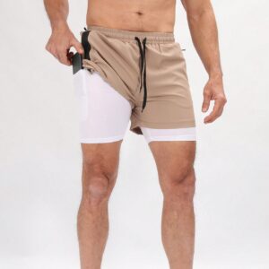 Boyfriend Style Men's Sports Shorts With Built-In Lining And Drawstring Waist Jogger Shorts - Image 3