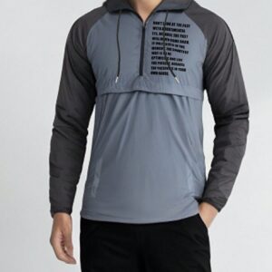 Men's Color Block Half-Zip Sporty Jacket With Zipper Workout Tops