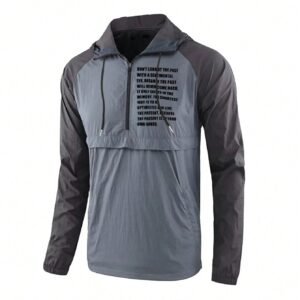 Men's Color Block Half-Zip Sporty Jacket With Zipper Workout Tops - Image 3