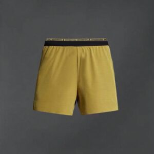 Men's Letter Printed Drawstring Sports Shorts, Yellow Shorts Jogger Shorts