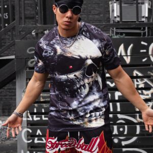 Boyfriend Style Men's 3d Printed Raglan Short Sleeve Sports T-Shirt Workout Tops