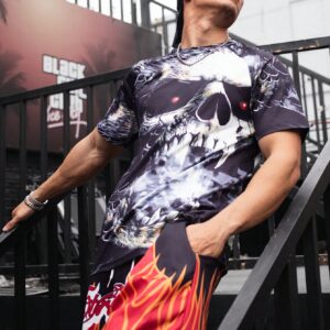 Boyfriend Style Men's 3d Printed Raglan Short Sleeve Sports T-Shirt Workout Tops - Image 3