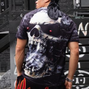 Boyfriend Style Men's 3d Printed Raglan Short Sleeve Sports T-Shirt Workout Tops - Image 4