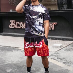 Boyfriend Style Men's 3d Printed Raglan Short Sleeve Sports T-Shirt Workout Tops - Image 5