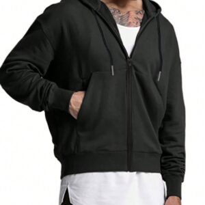 Boyfriend Style Men'S Letter Printed Kangaroo Pocket Hooded Sweatshirt Workout Tops