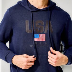 Men's & Letter Printed Pocket Hoodie And Shorts Sports Suit Workout Set - Image 7