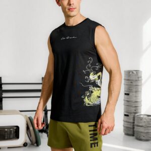 Men's Dragon Pattern Sports Tank Top Workout Tops Gym Top Mengym Men Clothesgym Wear For Menmen Gym Weargym Wear Men
