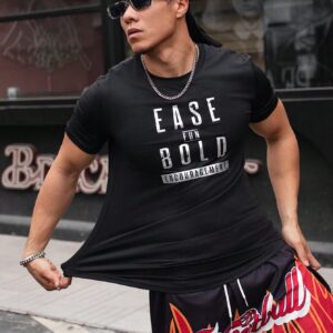 Men's Short Sleeve Sporty T-Shirt With Letter Print
