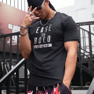 Men's Short Sleeve Sporty T-Shirt With Letter Print - Image 3