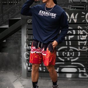Boyfriend Style Men's Long Sleeve Sports Hoodie With Letter Print Boyfriend Style Men Sweatshirt - Image 4
