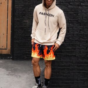 Boyfriend Style Men's Hooded Sports Sweatshirt With Letter Print Boyfriend Style Men Sweatshirt - Image 4