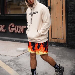Boyfriend Style Men's Hooded Sports Sweatshirt With Letter Print Boyfriend Style Men Sweatshirt - Image 5