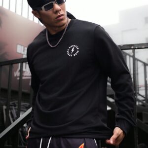 Men's Long Sleeve Round Neck Sports Sweatshirt With Letter Printed Men Sweatshirt - Image 6