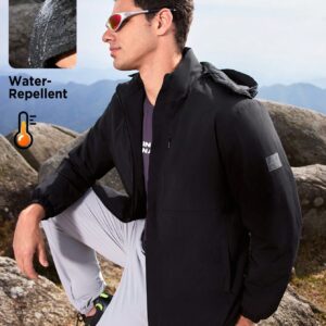Men's Zippered Front Long Sleeve Hooded Sports Coat