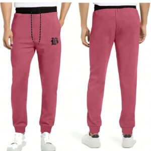 Men's Color Block Elastic Waist Letter Printed Drawstring Sports Pants - Image 3