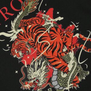 Men's Letter & Tiger Pattern Printed Sporty Long Sleeve T-Shirt Workout Tops - Image 6