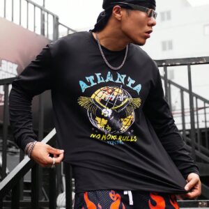 Men's Eagle & Letter Print Long Sleeve Sports Sweatshirt Men Sweatshirt - Image 5