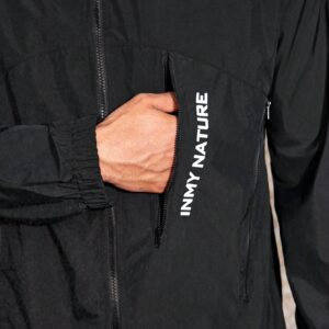 Boyfriend Style Men's Zipper Stand Collar Drawstring Hooded Sporty Padded Coat - Image 3