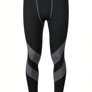 Boyfriend Style Men's Contrast Color Letter Jacquard Elastic Band Sport Leggings 3-Piece Set - Image 3