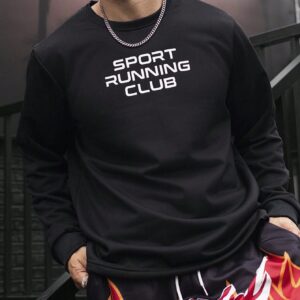 Men's Letter Printed Long Sleeve Sportswear Sweatshirt Men Sweatshirt - Image 1