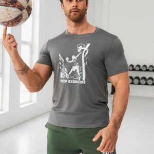 Men's Portrait Printed Short Sleeve Sports T-Shirt - Image 4