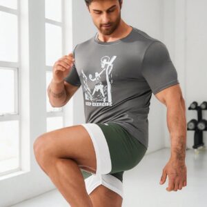 Men's Portrait Printed Short Sleeve Sports T-Shirt - Image 5