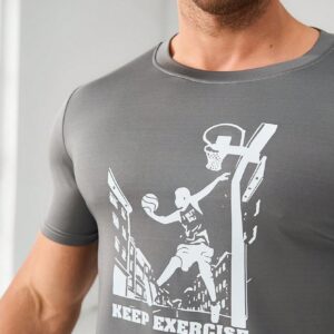 Men's Portrait Printed Short Sleeve Sports T-Shirt - Image 6