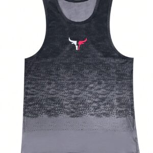 Men's Bull Print Gradient Sports Tank Top Workout Tops - Image 3