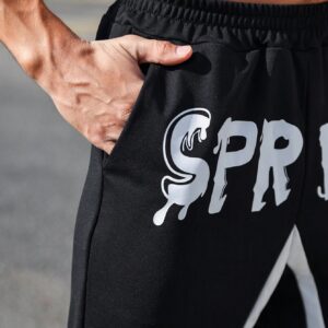 Boyfriend Style Men's Color Block Letter Printed Sport Pants - Image 7