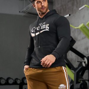 Boyfriend Style Men's Letter Printed Long Sleeve Hooded Sport Sweatshirt Boyfriend Style Men Sweatshirt - Image 4