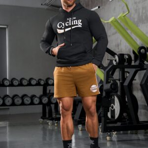 Boyfriend Style Men's Letter Printed Long Sleeve Hooded Sport Sweatshirt Boyfriend Style Men Sweatshirt - Image 5