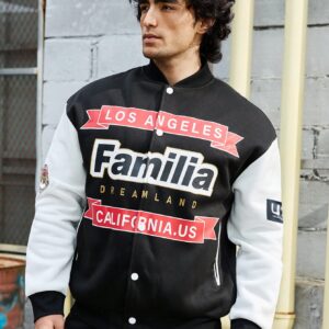 Men's Color Block Letter Print Zipper Jacket For Sports Workout Tops - Image 5