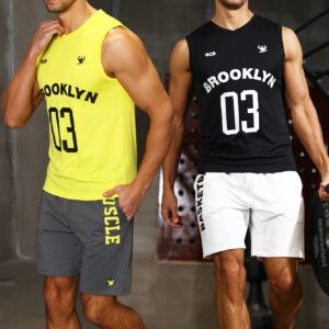 Boyfriend Style Men's Digital And Letter Printed Sports Suit Workout Set 2-Piece Set - Image 3