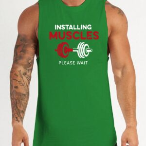 Boyfriend Style Men's Dumbbell & Letter Printed Workout Tank Top Workout Tops