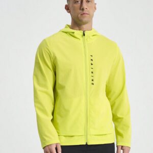 Boyfriend Style Men's Solid Color Casual Hooded Sports Jacket Workout Tops
