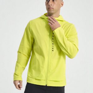 Boyfriend Style Men's Solid Color Casual Hooded Sports Jacket Workout Tops - Image 5